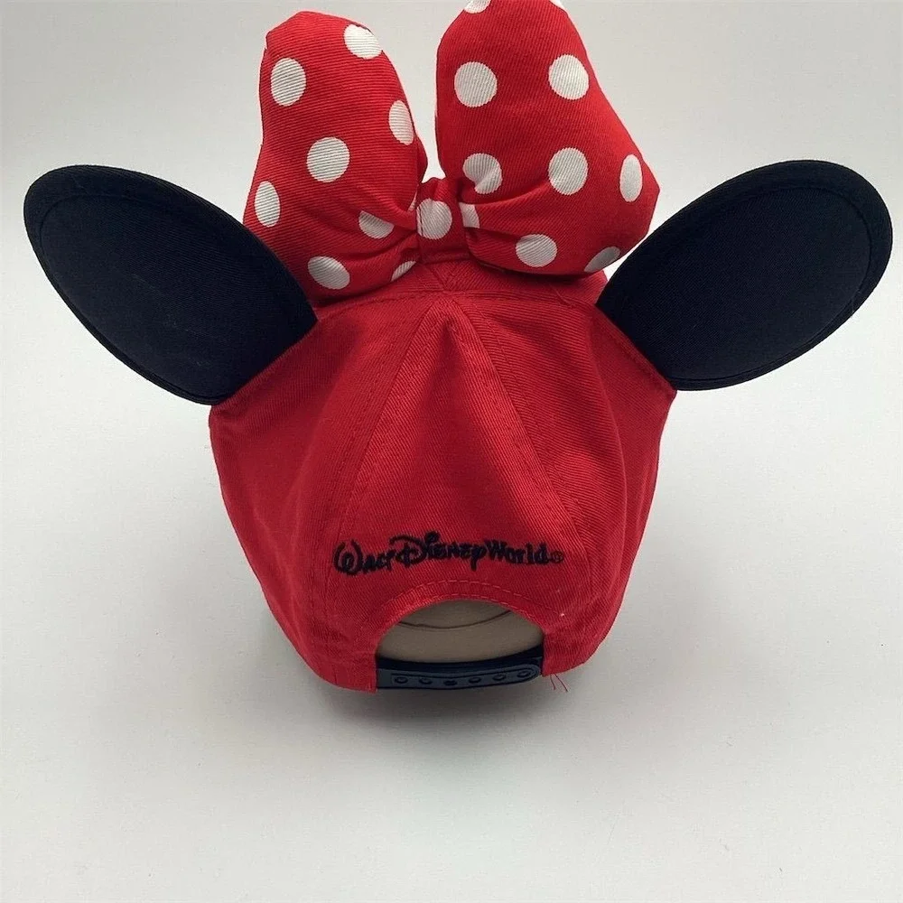 Disney Parks Minnie Mouse Polka‎ Dot Baseball Hat Cap Ears Youth Size